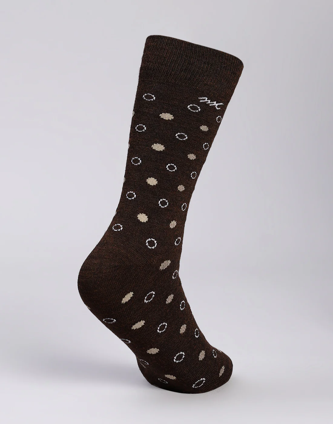 Men Cotton Blend Self Design Calf Length Socks (1 Pair) - Image 4