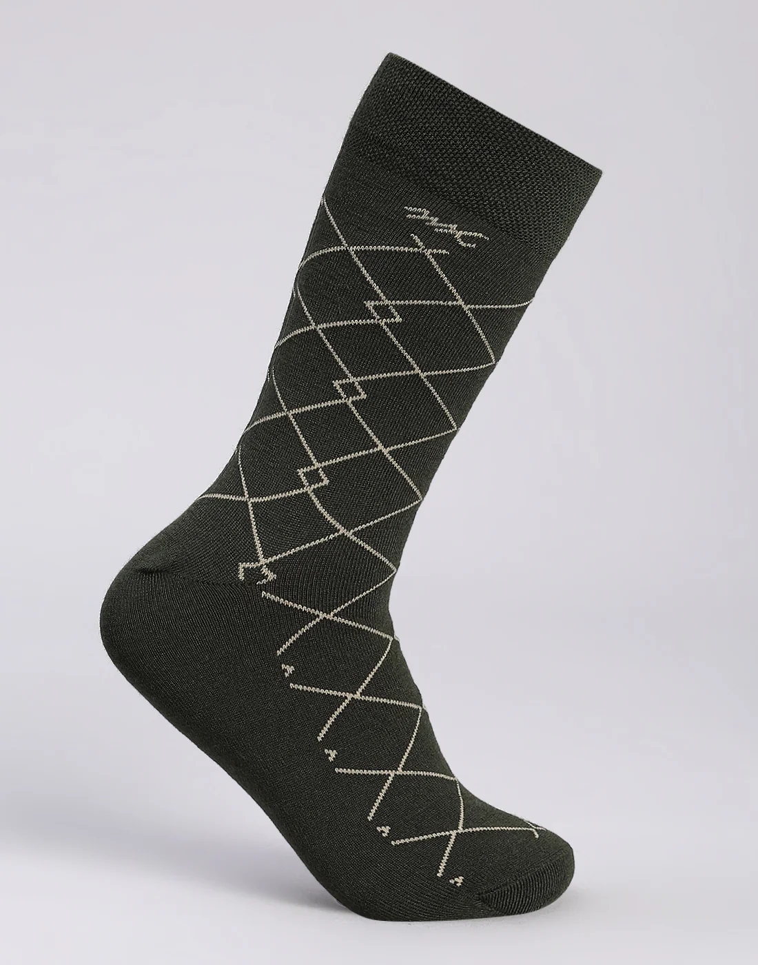 Men Cotton Blend Solid Calf Length Socks (1 Pair) - Image 3