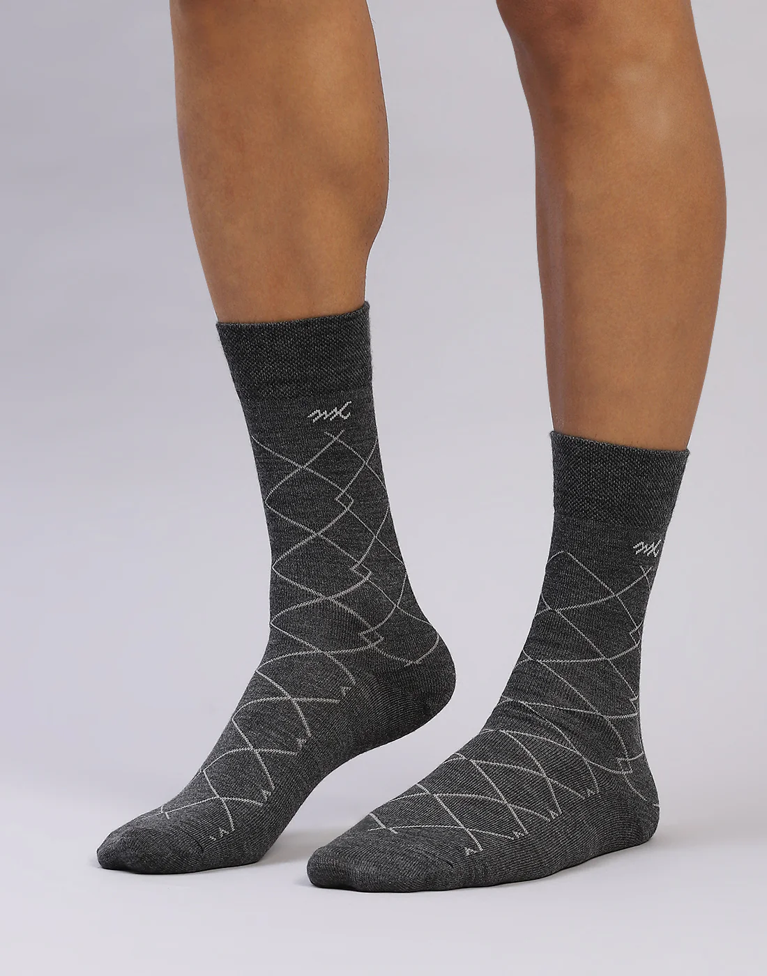 Men Cotton Blend Solid Calf Length Socks (1 Pair) - Image 2