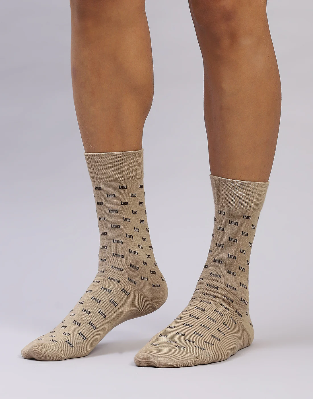 Men Cotton Blend Solid Calf Length Socks (1 Pair) - Image 2