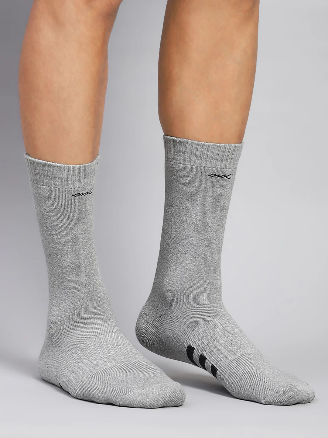 Men Cotton Blend Solid Calf Length Socks (Pack of 3) - Image 3