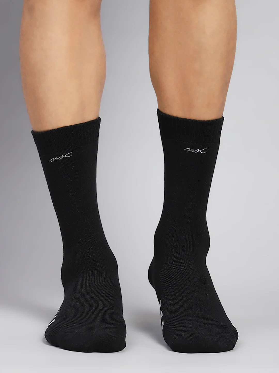 Men Cotton Blend Solid Calf Length Socks (Pack of 3) - Image 6