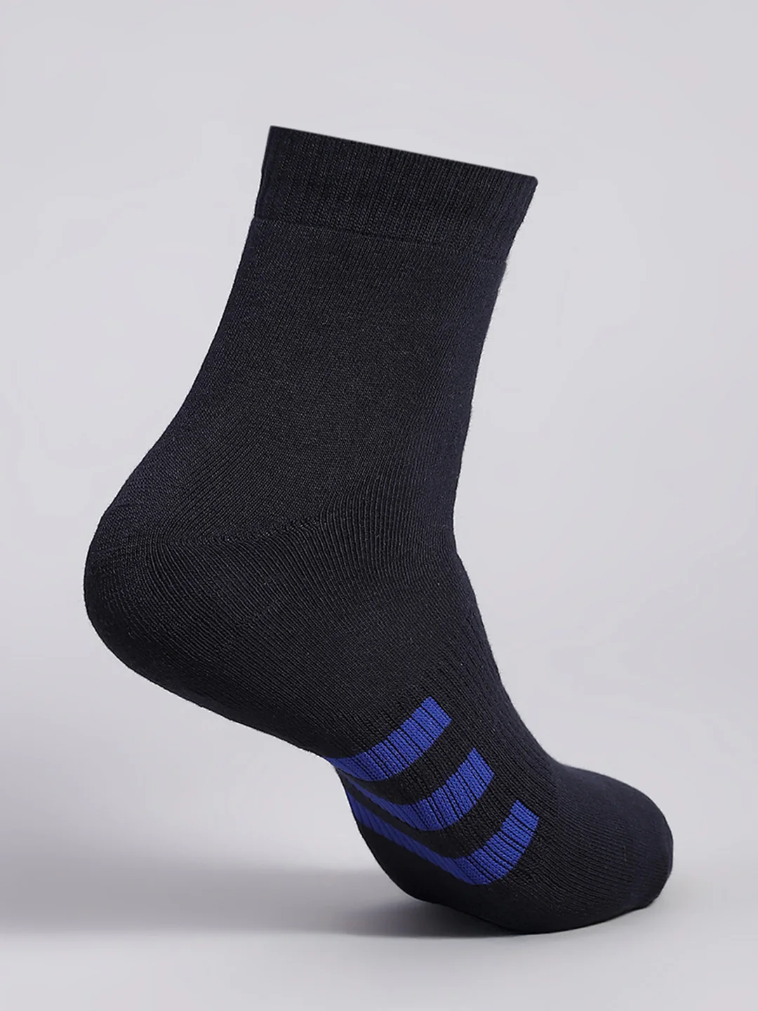 Men Cotton Blend Solid Calf Length Socks (Pack of 3) - Image 5