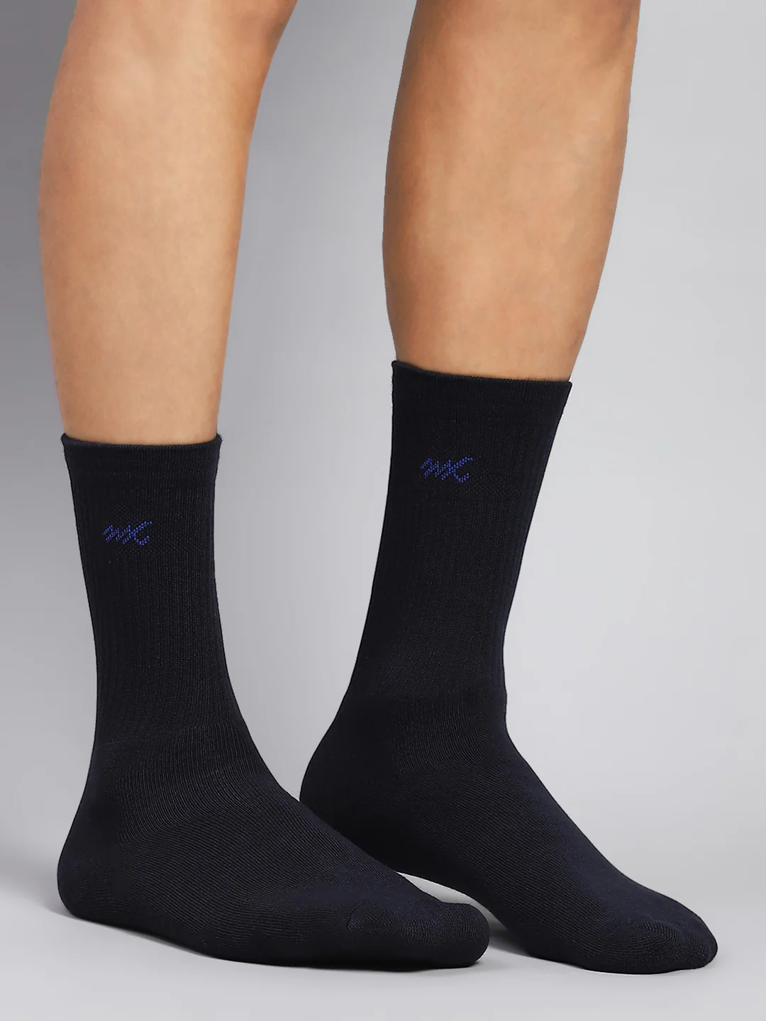 Men Cotton Blend Solid Calf Length Socks (Pack of 3) - Image 7