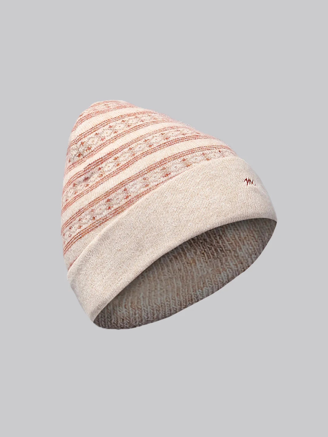 Men Cream Self Design Cap - Image 2