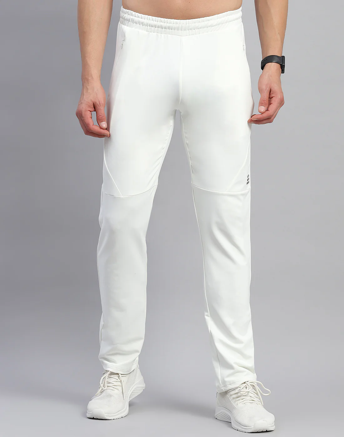 Rock.it Men Cream Solid Round Neck Full Sleeve Tracksuit - Image 7