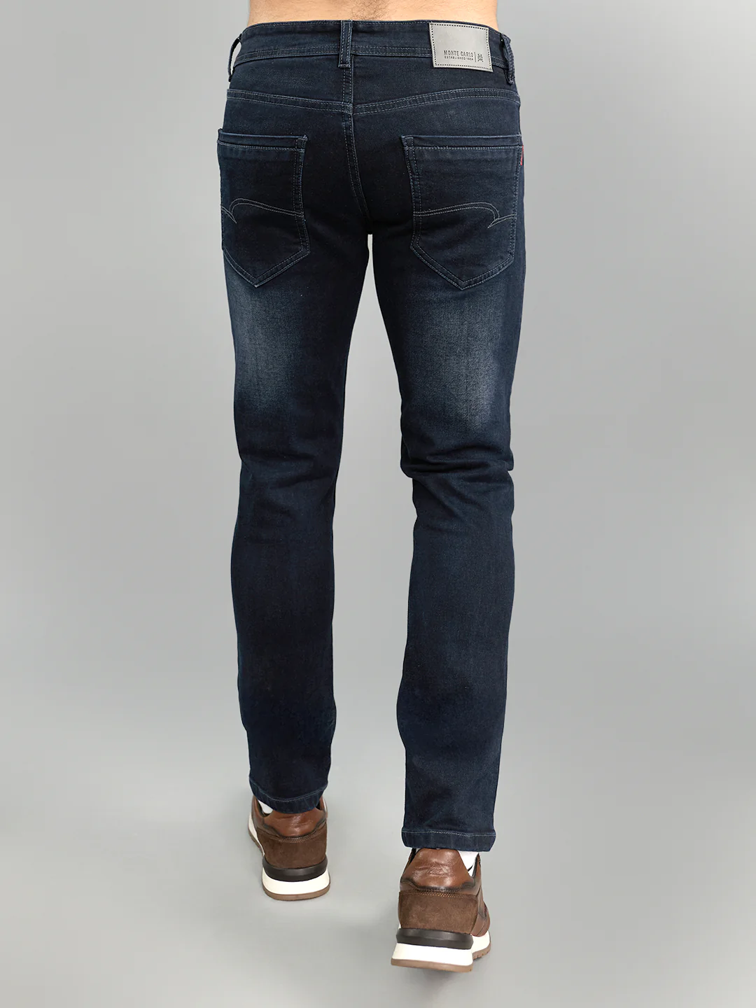 Men Dark Blue Light Wash Skinny Fit Denim - Image 4