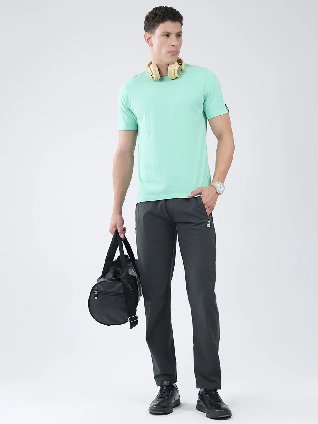 Men Dark Grey Solid Regular Fit Winter Lower - Image 2