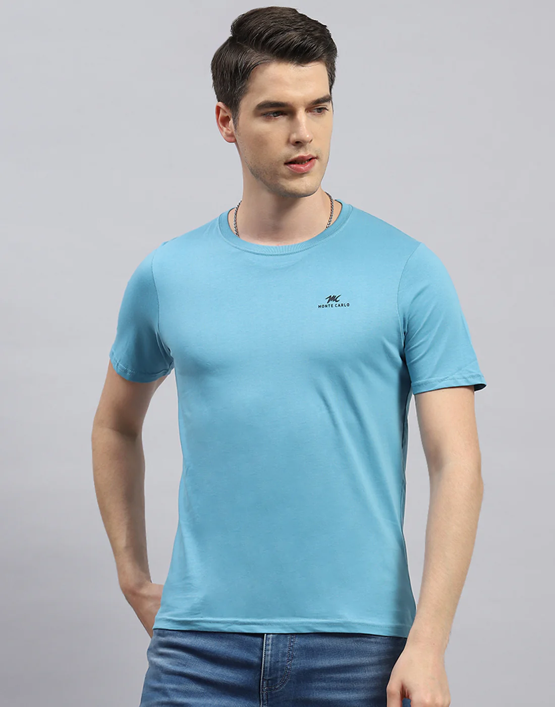 Men Green, Blue & Pink Solid Round Neck Half Sleeve T-Shirt (Pack of 3) - Image 10