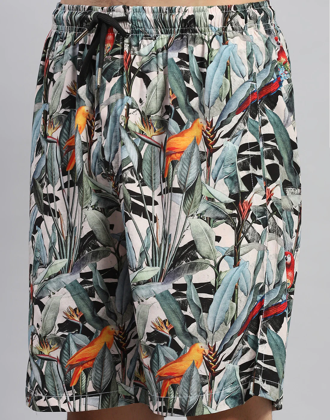 Men Green Floral Print Round Neck Half Sleeve Cords Set - Image 8
