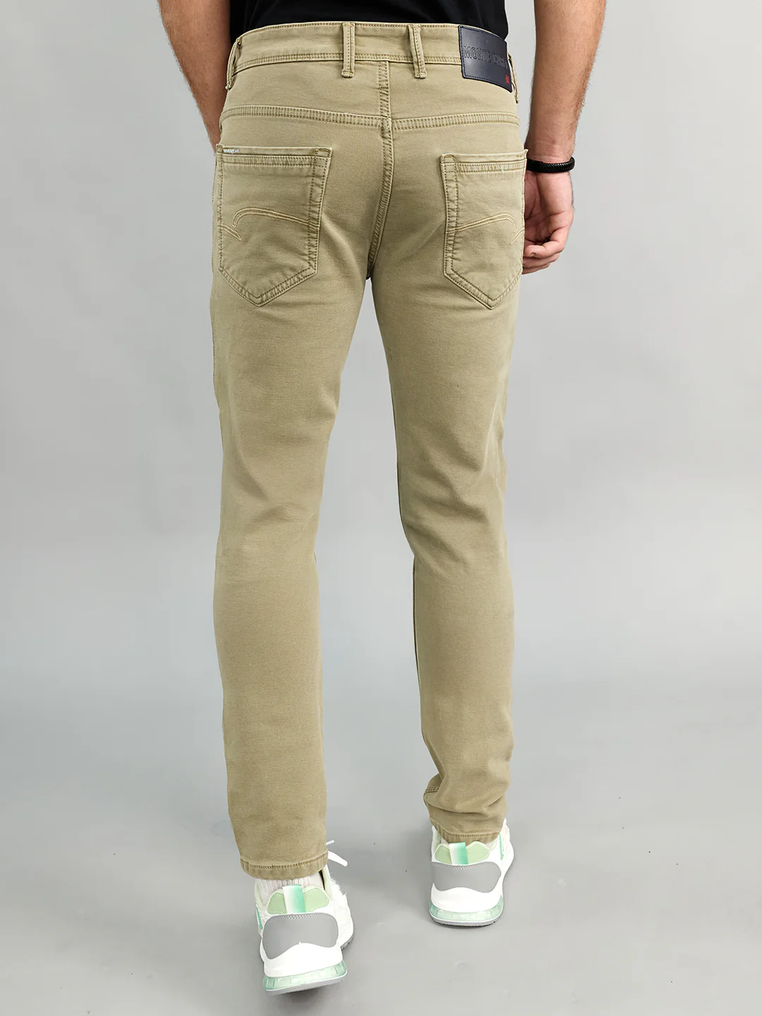Men Green Light Wash Skinny Fit Denim - Image 4