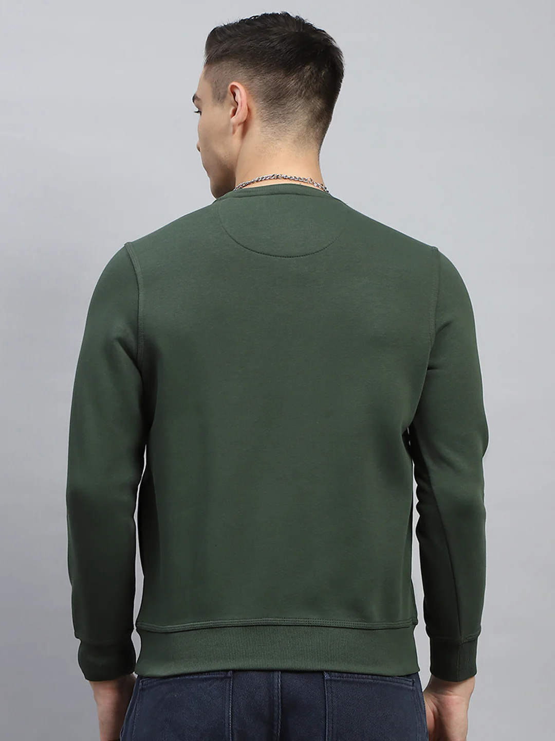 Men Green & Maroon Printed Round Neck Full Sleeve Sweatshirt - Image 10