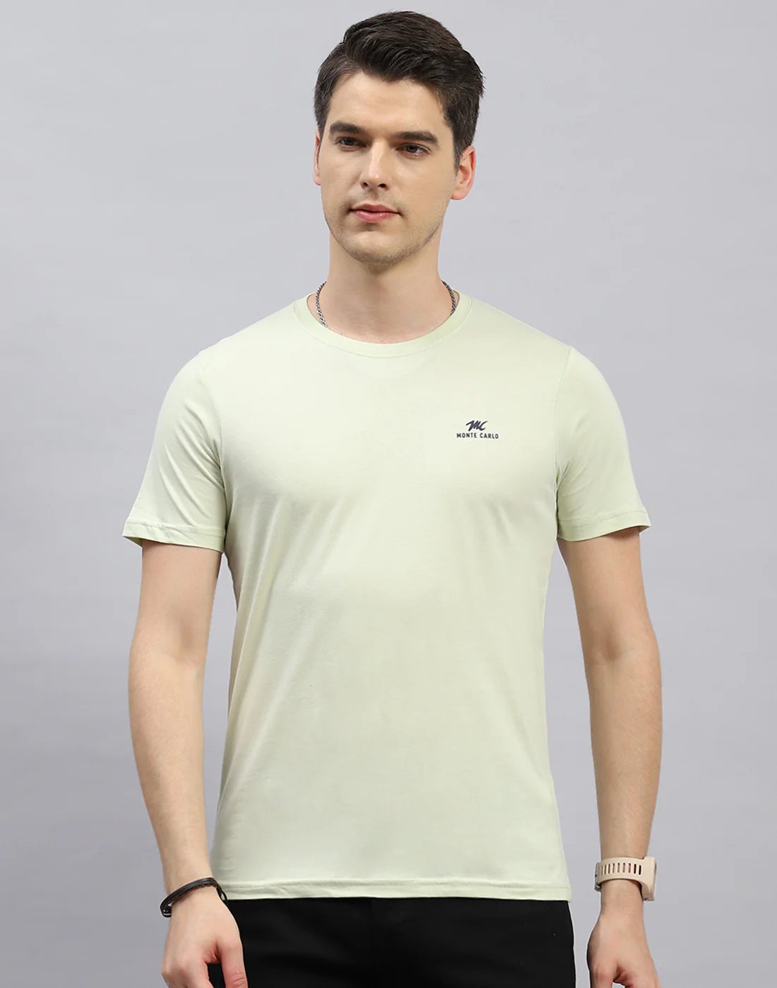 Men Green, Pink & Yellow Solid Round Neck Half Sleeve T-Shirt (Pack of 3) - Image 10