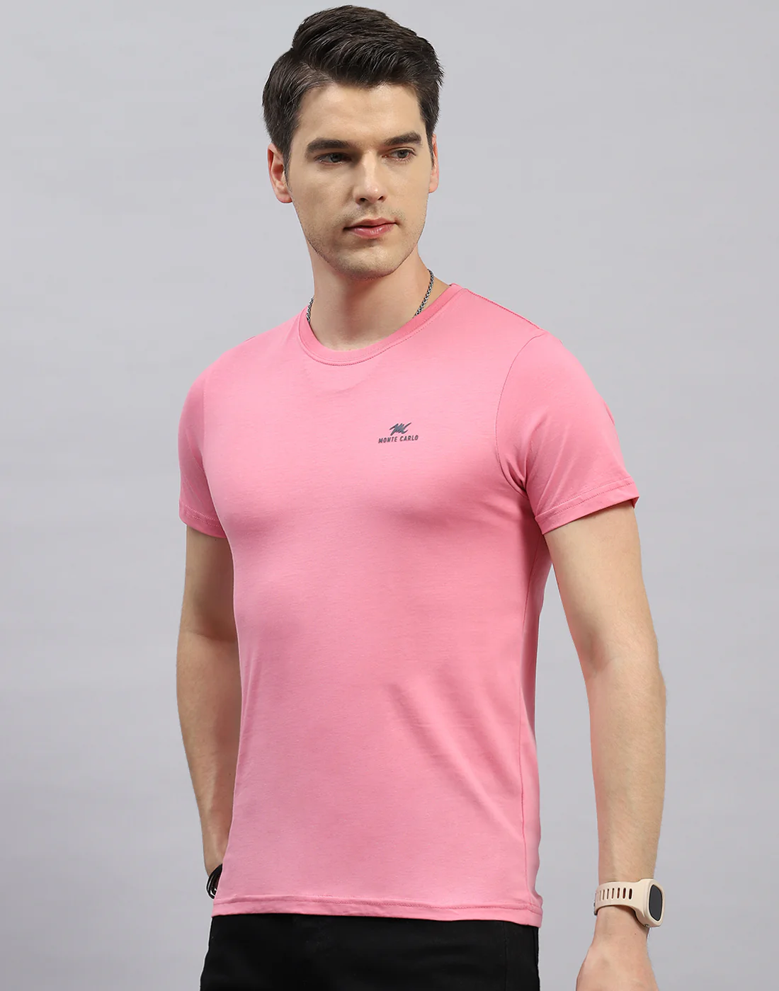Men Green, Pink & Yellow Solid Round Neck Half Sleeve T-Shirt (Pack of 3) - Image 8