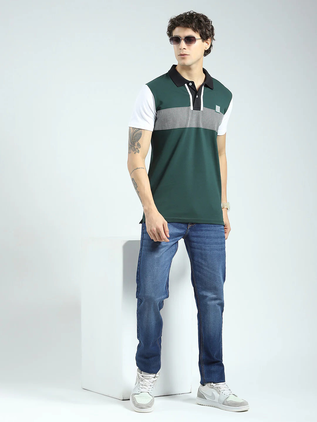 Rock.it Men Green Printed Collar Half Sleeve T-Shirt - Image 2