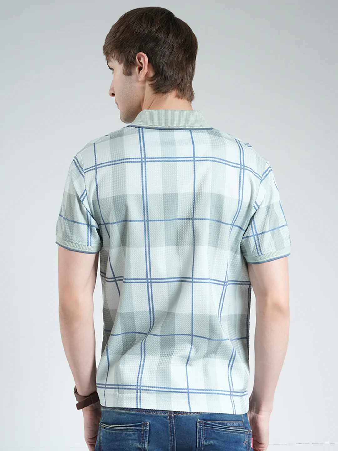 Men Green Printed Collar Half Sleeve T-Shirt - Image 5