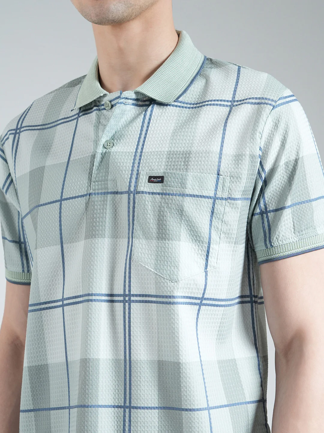 Men Green Printed Collar Half Sleeve T-Shirt - Image 6