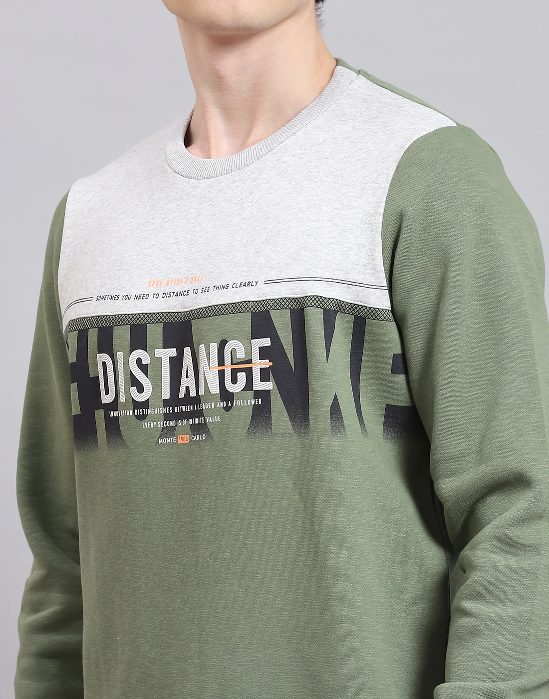 Men Green Printed Round Neck Full Sleeve Sweatshirt - Image 7