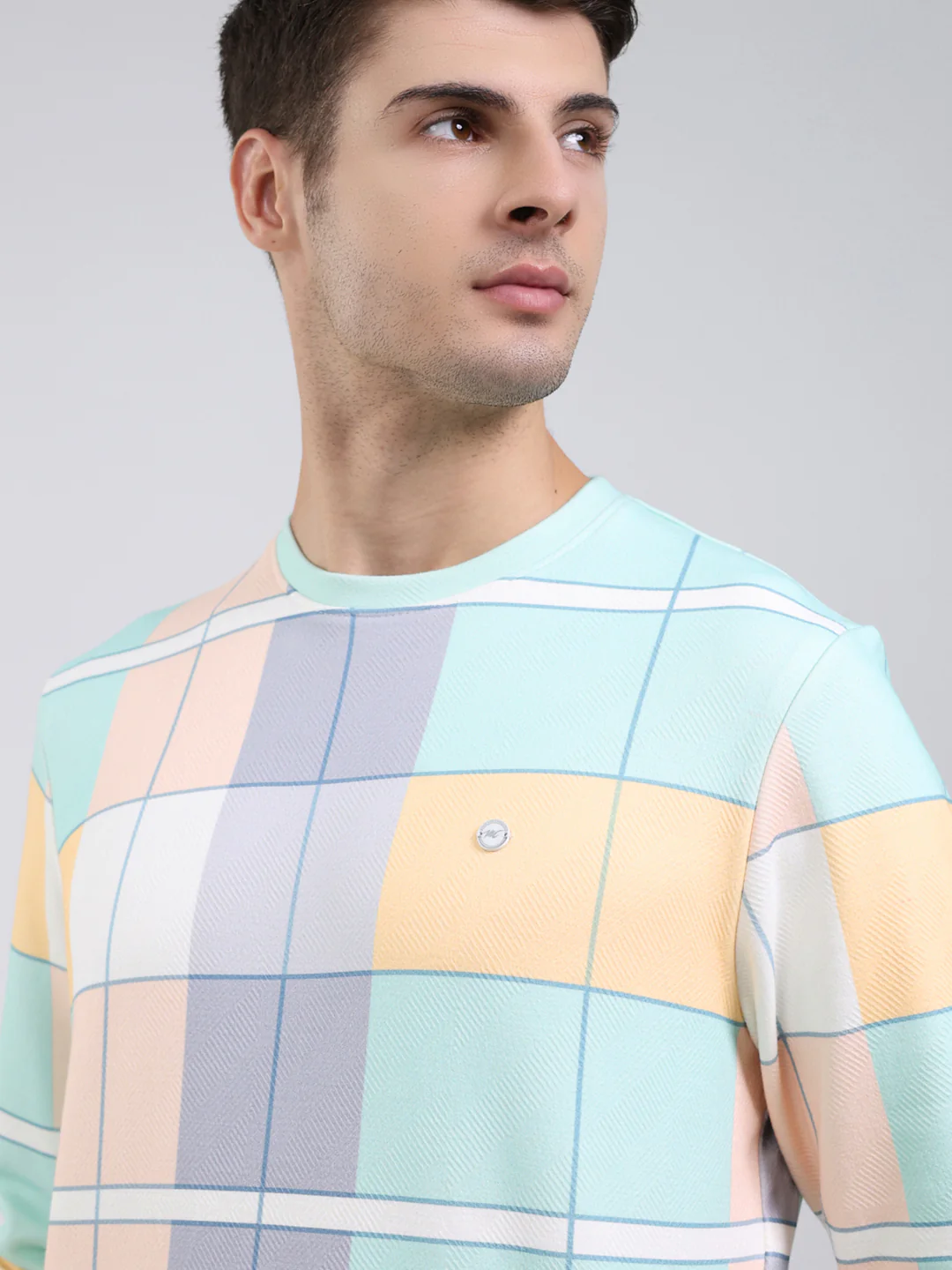 Men Green Printed Round Neck Full Sleeve Sweatshirt - Image 6