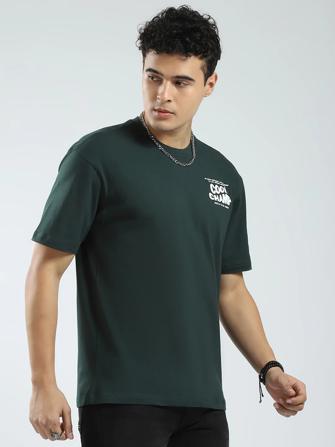 Rock.it Men Green Printed Round Neck Half Sleeve T-Shirt - Image 4