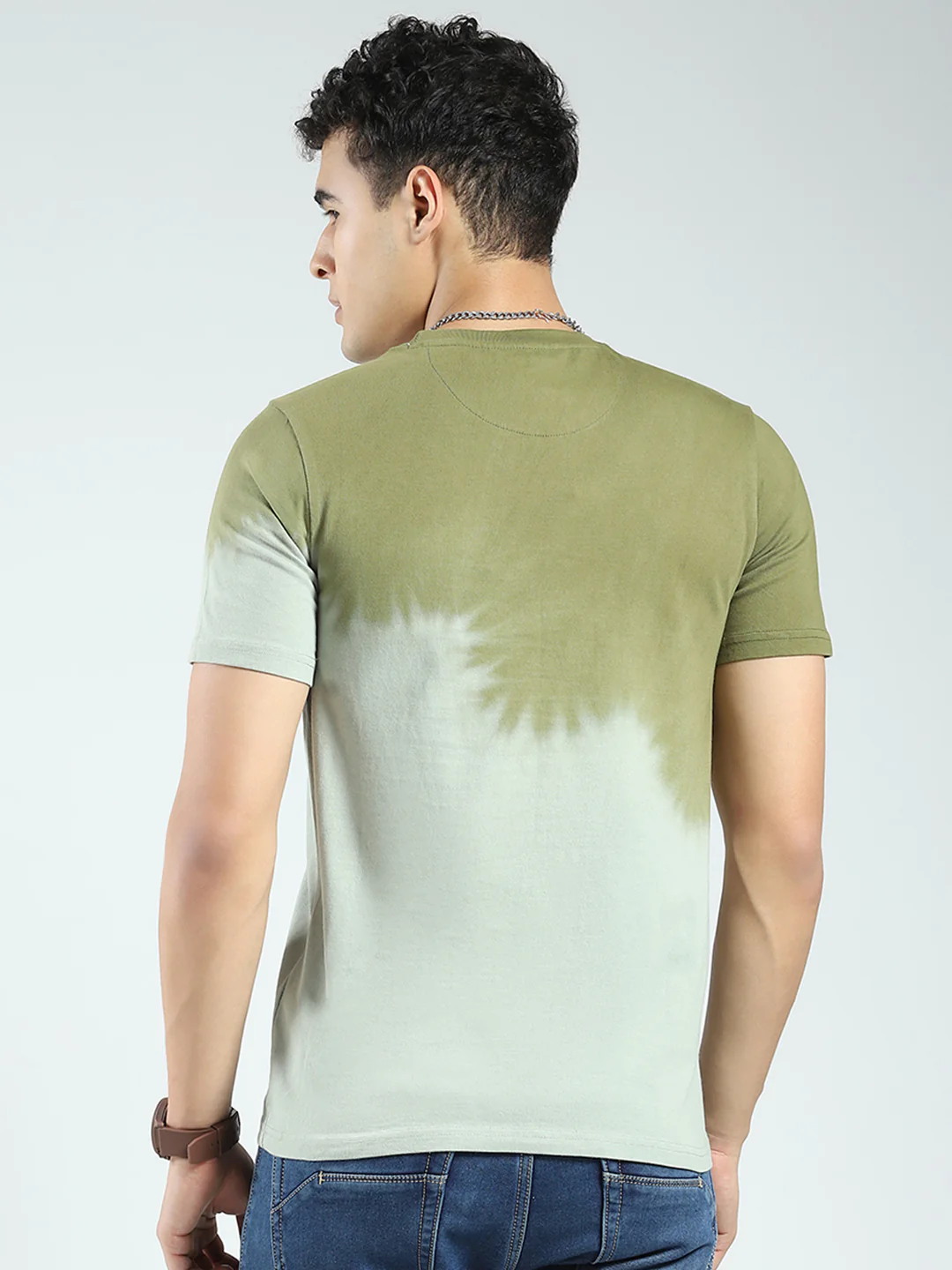 Rock.it Men Green Printed Round Neck Half Sleeve T-Shirt - Image 5