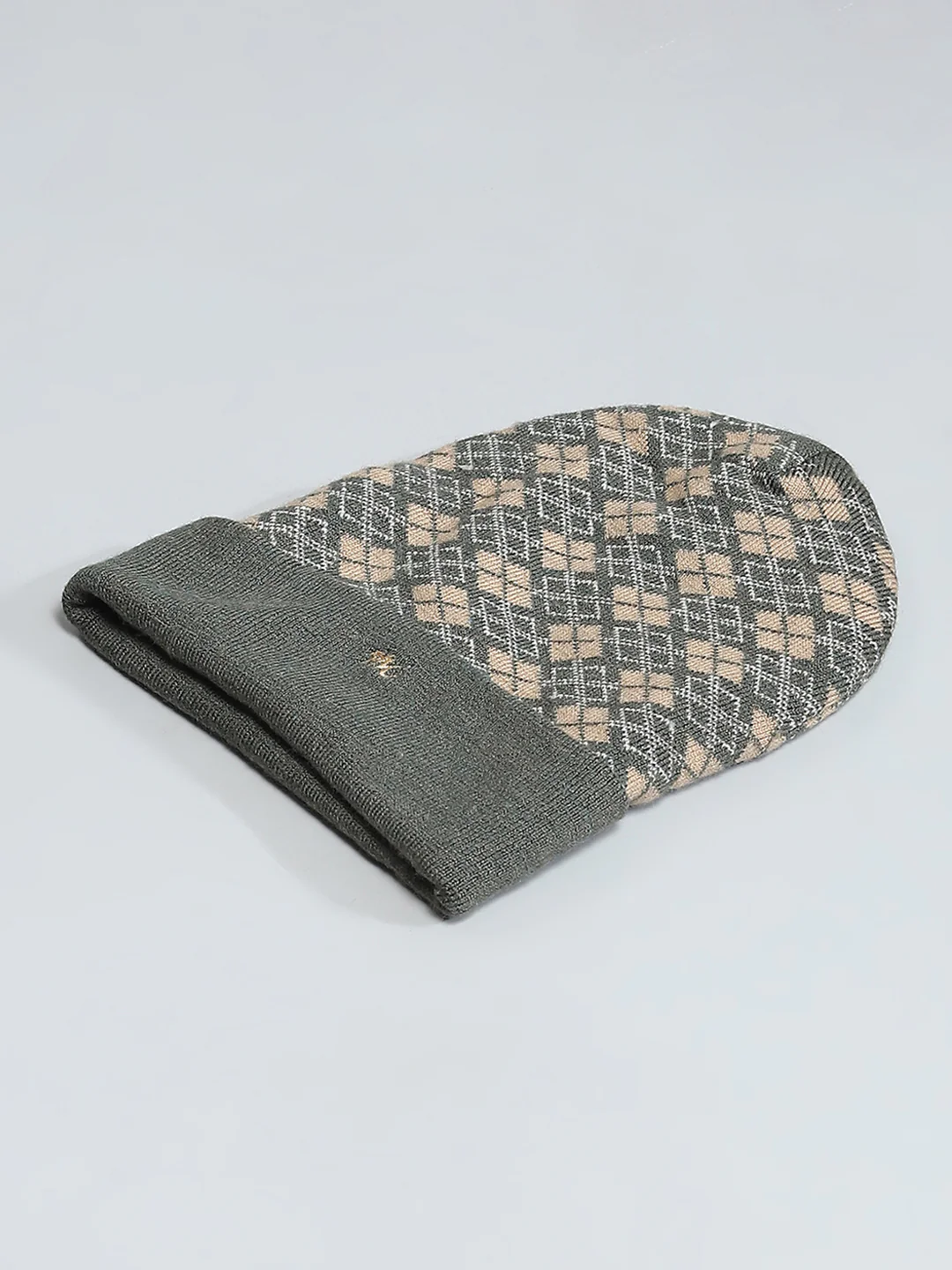 Men Green Self Design Cap - Image 6