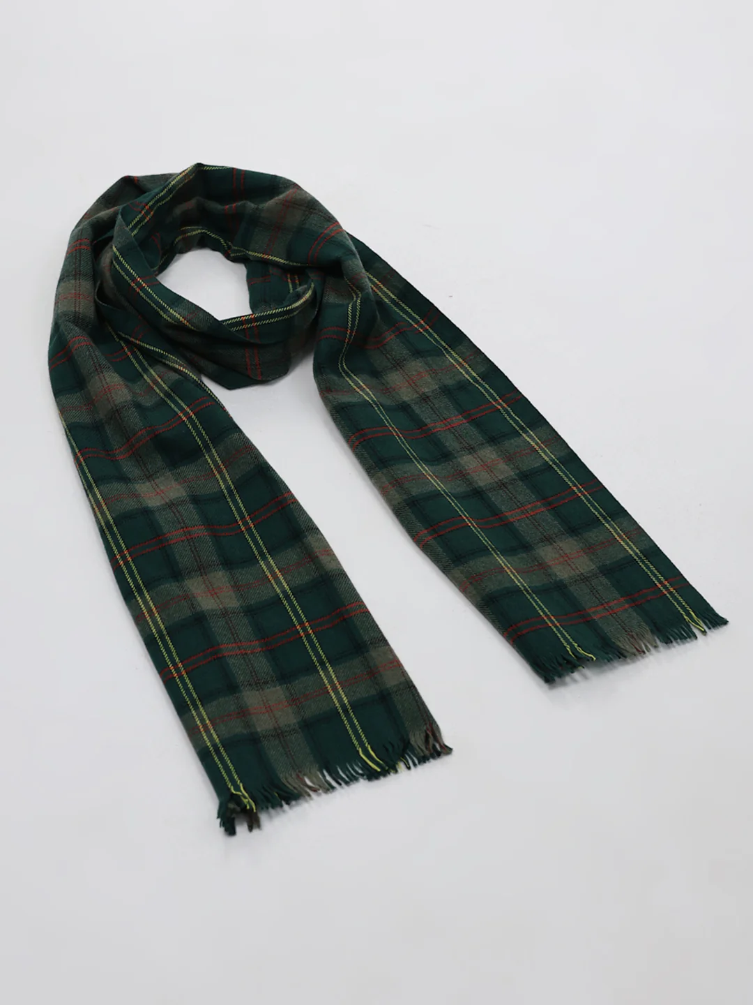 Men Green Self Design Wool Blend Muffler - Image 6