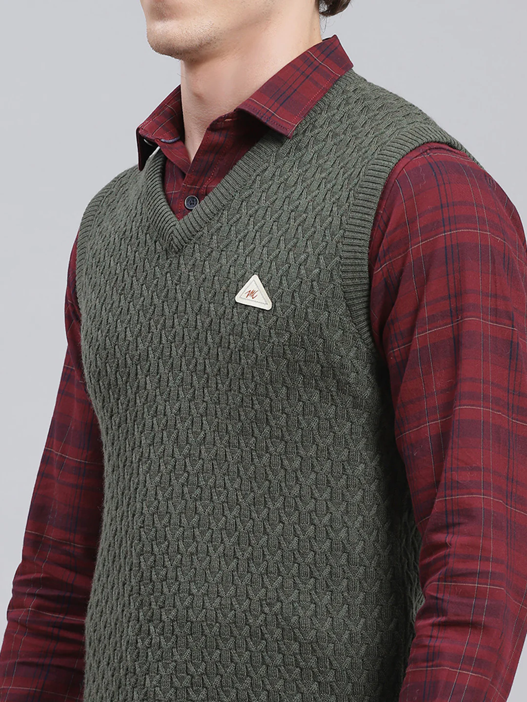 Men Green Self Design Wool blend Sweater - Image 6