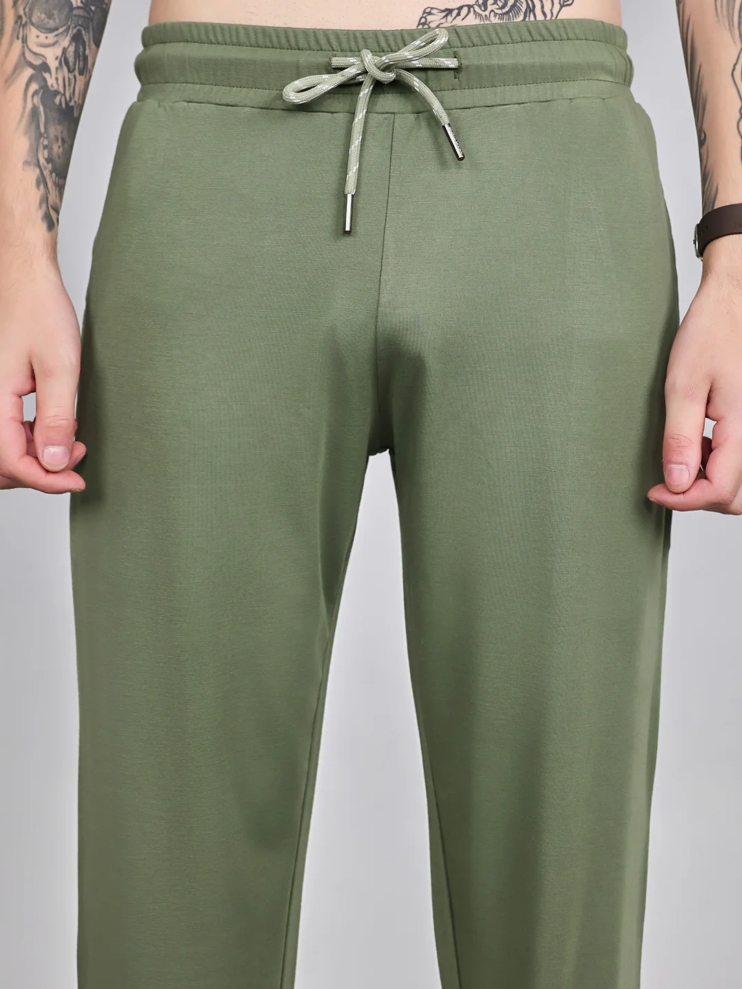 Men Green Solid Collar Half Sleeve Lower Set - Image 6