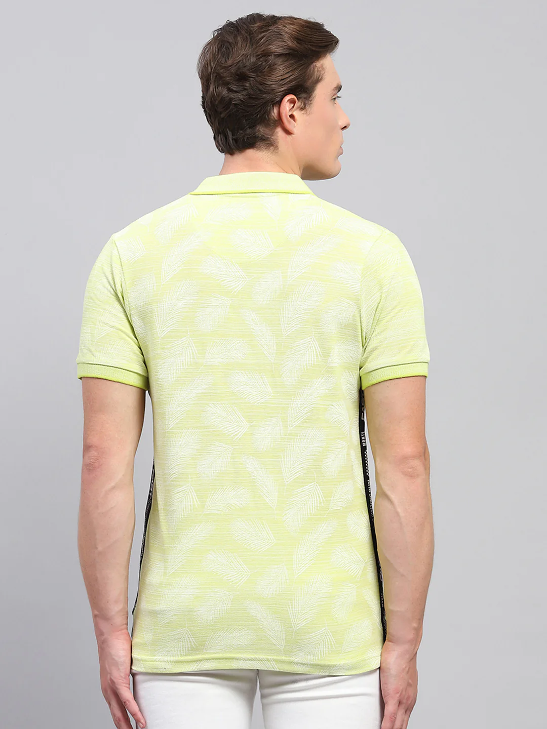 Men Green Solid Collar Half Sleeve T-Shirt - Image 5
