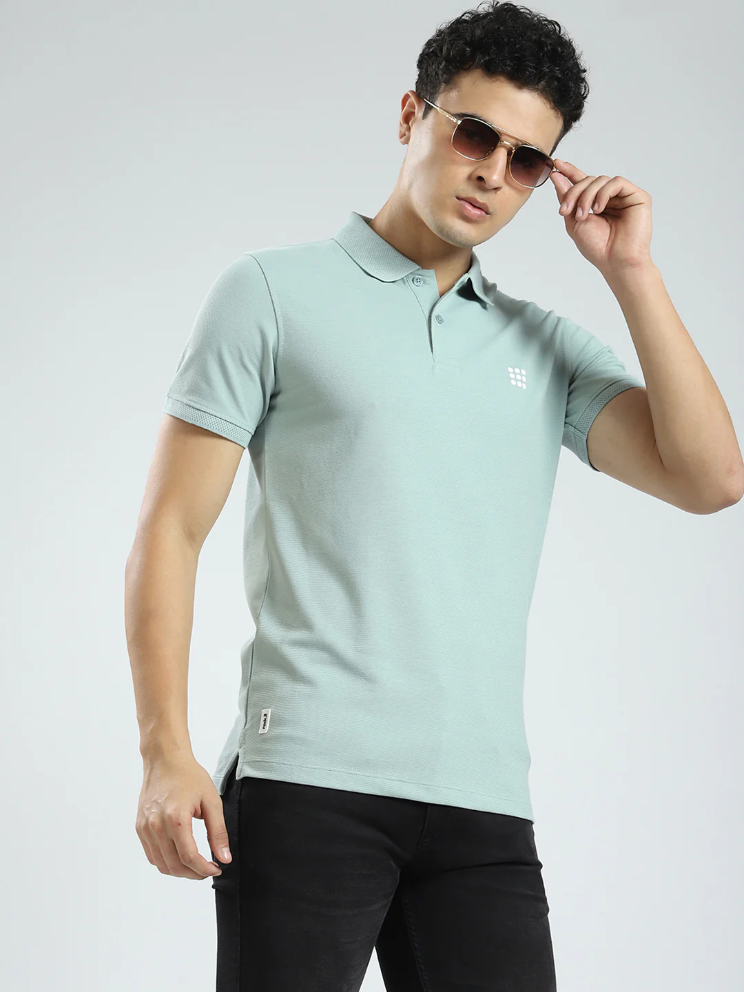 Rock.it Men Green Solid Collar Half Sleeve T-Shirt - Image 6