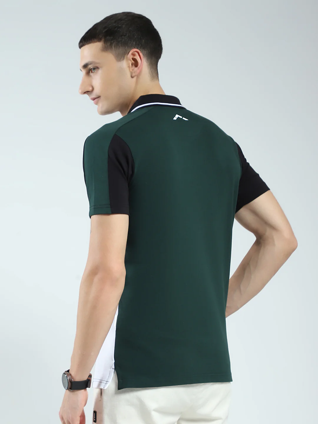 Rock.it Men Green Solid Collar Half Sleeve T-Shirt - Image 5