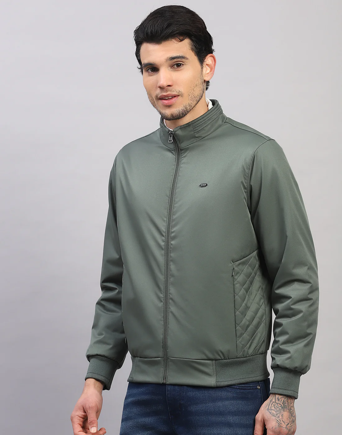 Men Green Solid  Full Sleeve Jacket - Image 2