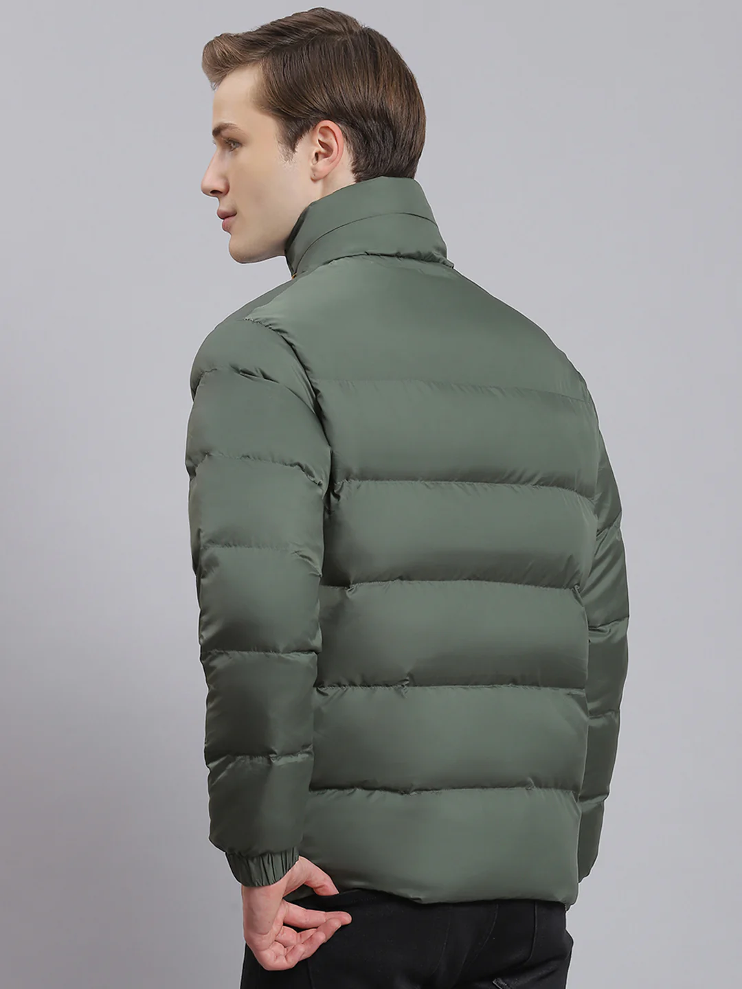 Men Green Solid Hooded Full Sleeve Jacket - Image 6