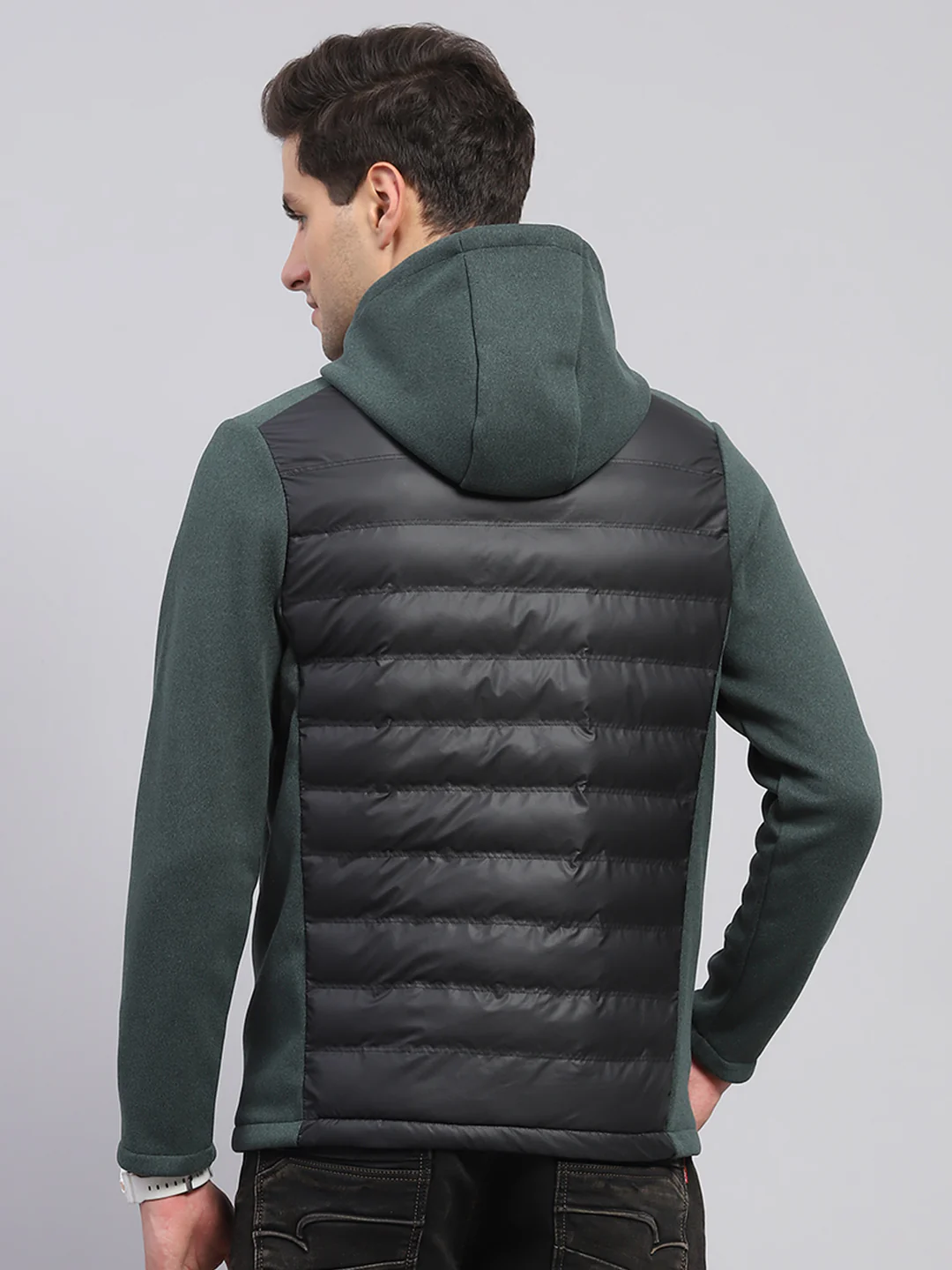 Rock.it Men Green Solid Hooded Full Sleeve Jacket - Image 5