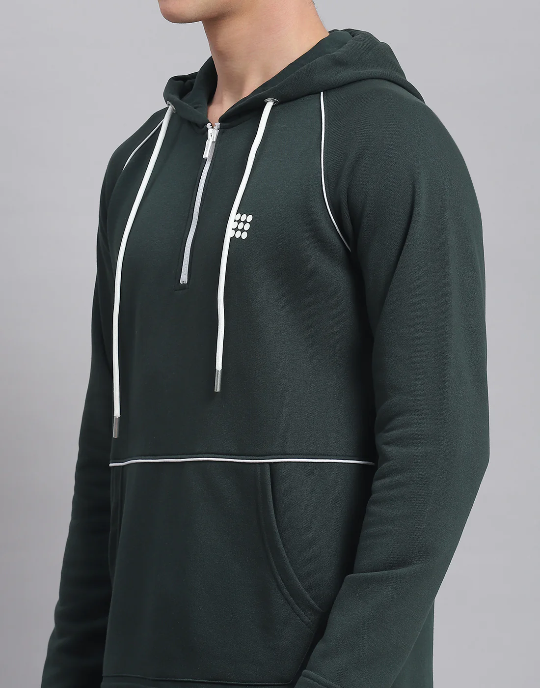 Rock.it Men Green Solid Hooded Full Sleeve Tracksuit - Image 7