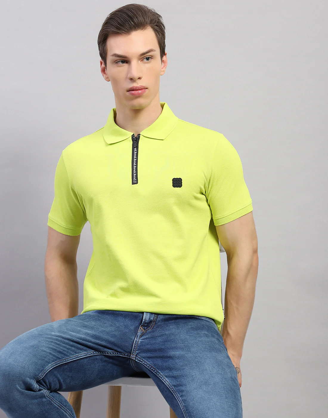 Rock.it Men Green Solid Polo Collar Half Sleeve T-Shirt - Image 6