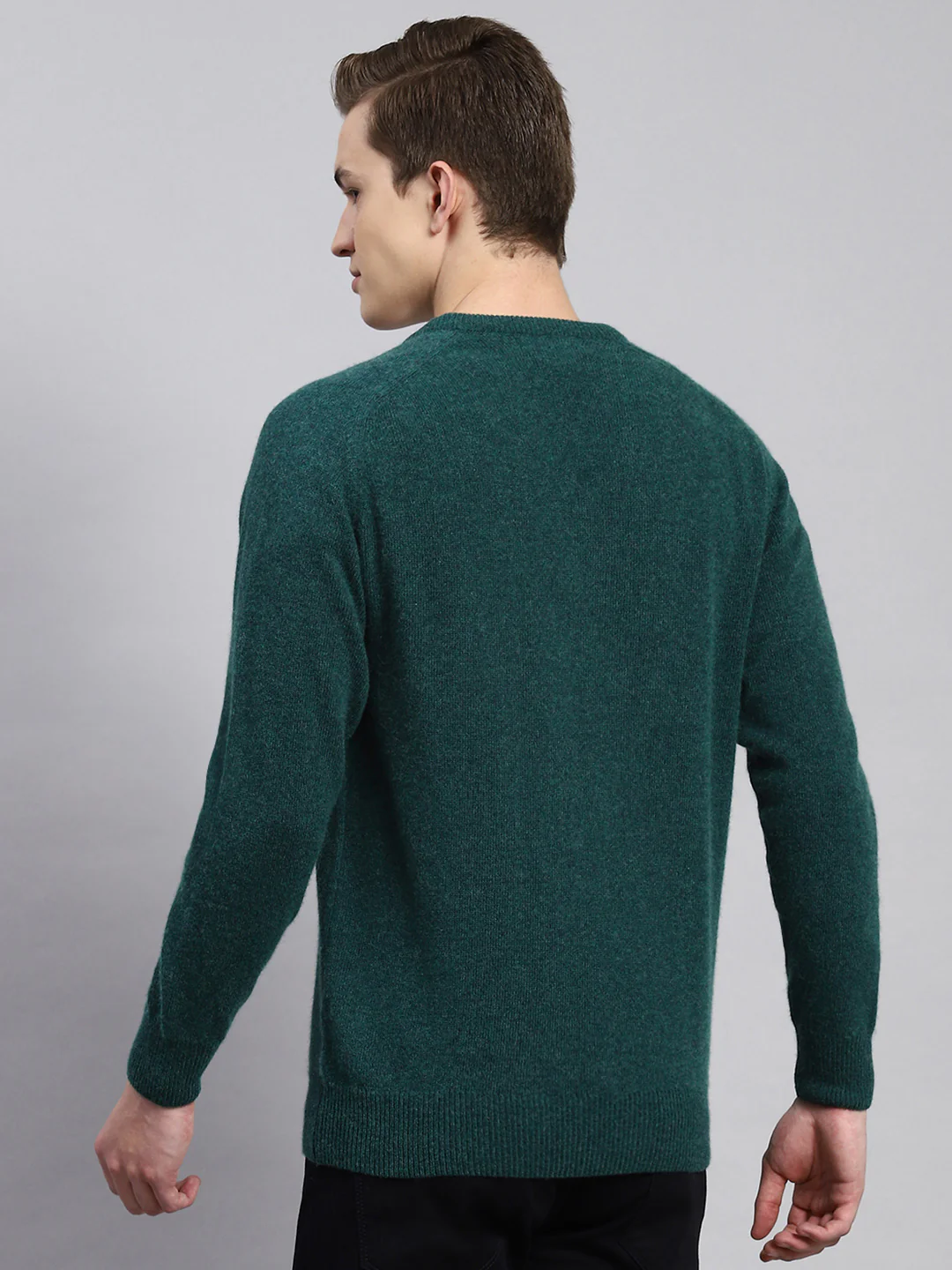 Men Green Solid Pullover - Image 5