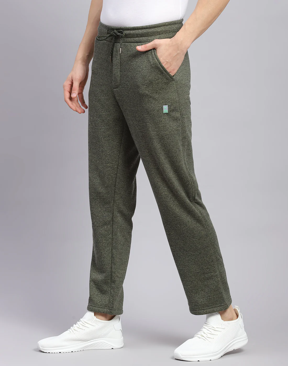 Men Green Solid Regular Fit Winter Lower - Image 3