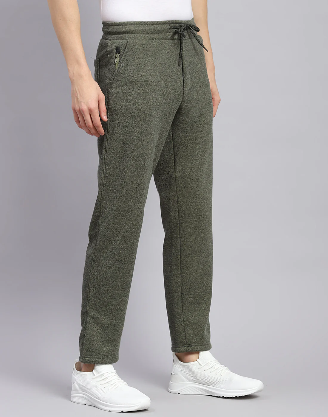 Men Green Solid Regular Fit Winter Lower - Image 4