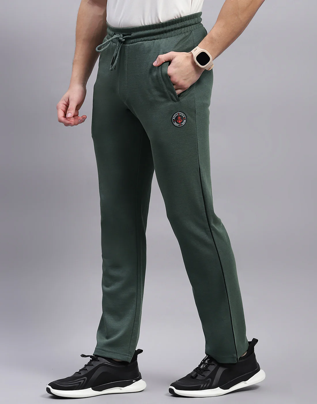 Men Green Solid Regular Fit Lower - Image 3