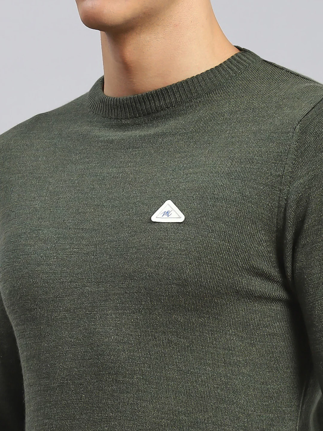 Men Green Solid Wool blend Pullover - Image 6