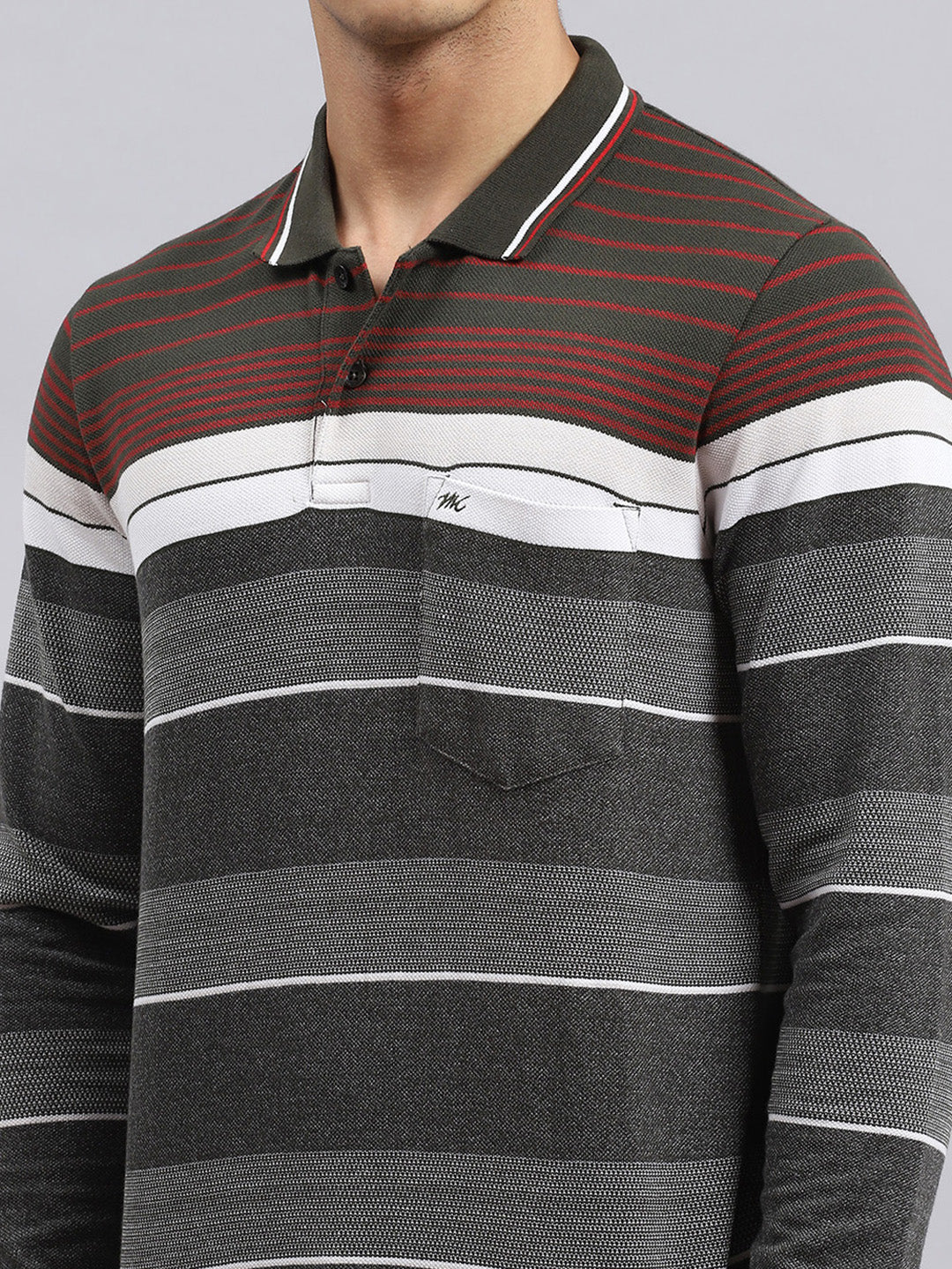 Men Green Stripe T-Shirt - Image 6