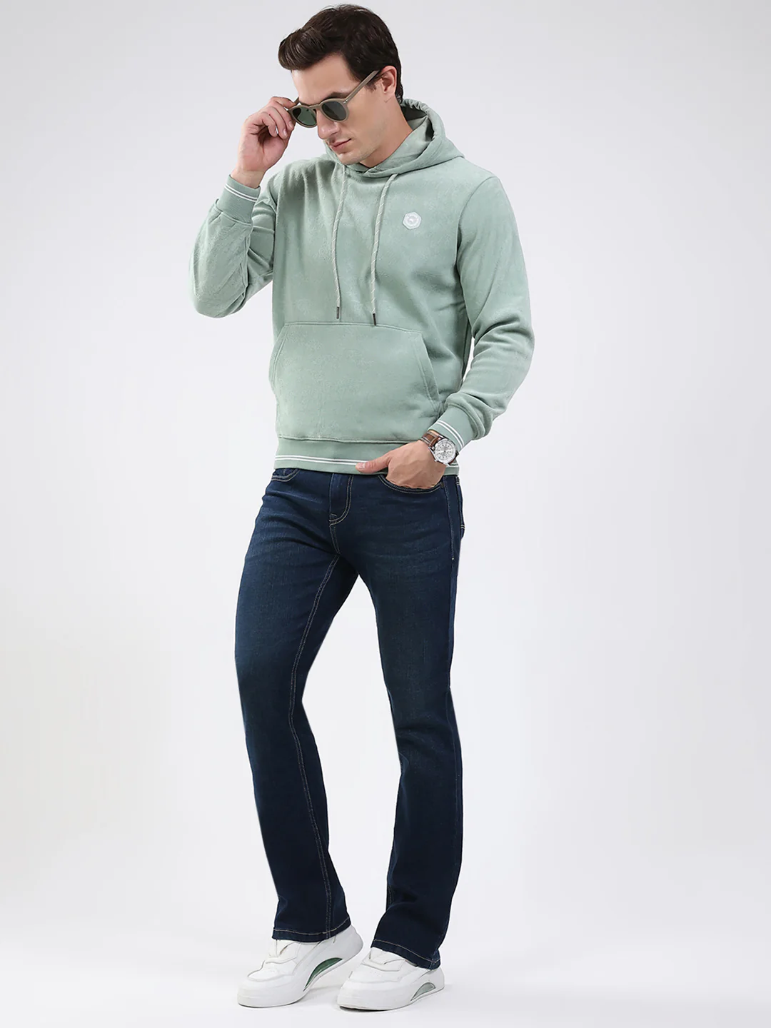 Men Green Super Soft Hooded Sweatshirt - Extra Warm - Image 2