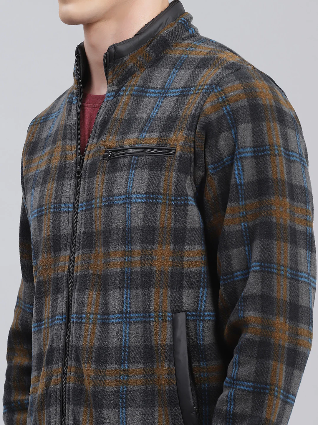 Men Grey & Black Solid Cotton Blend Sweatshirt - Image 6