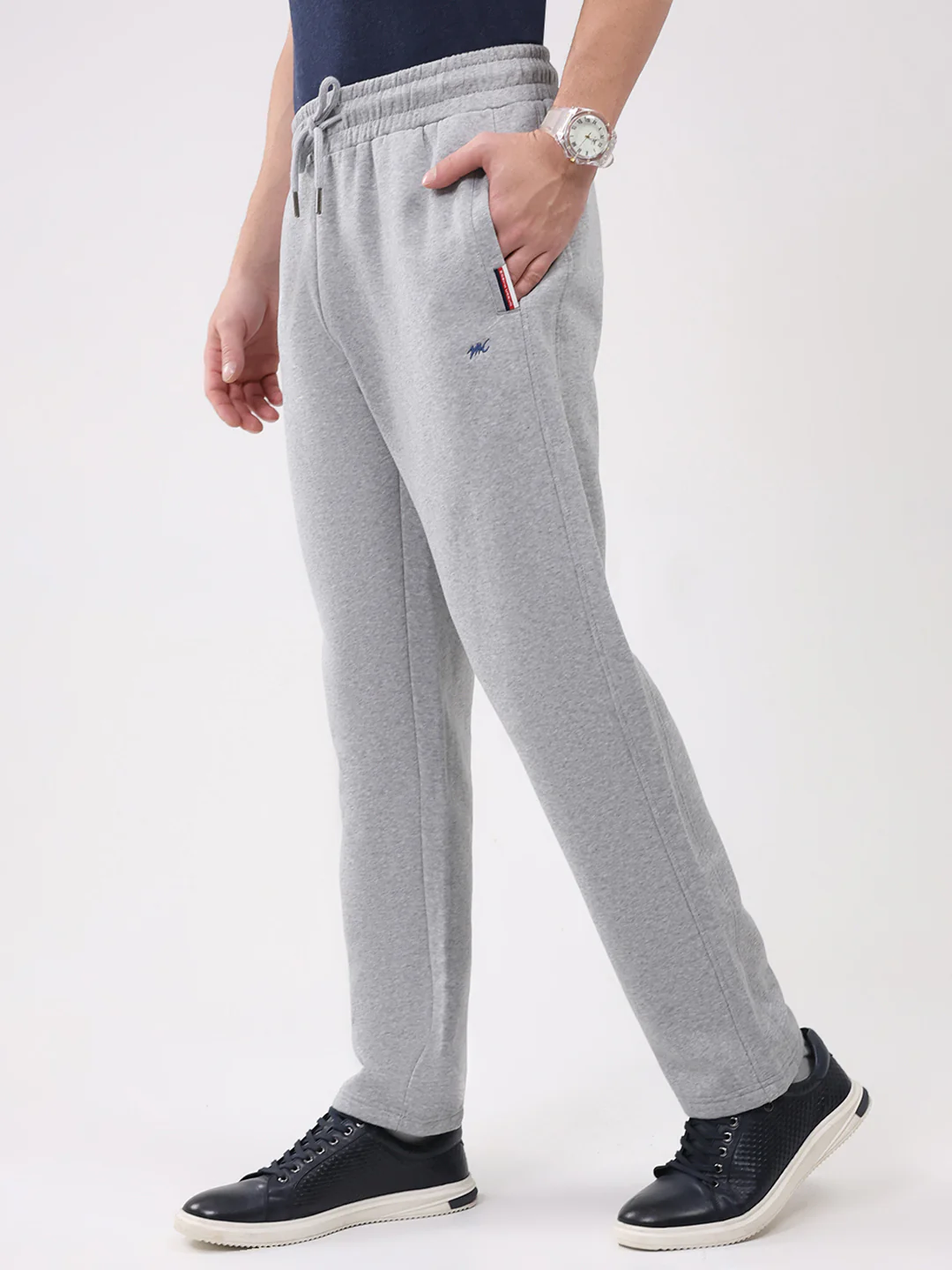Men Grey Embroidered Collar Full Sleeve Winter Tracksuit - Image 7