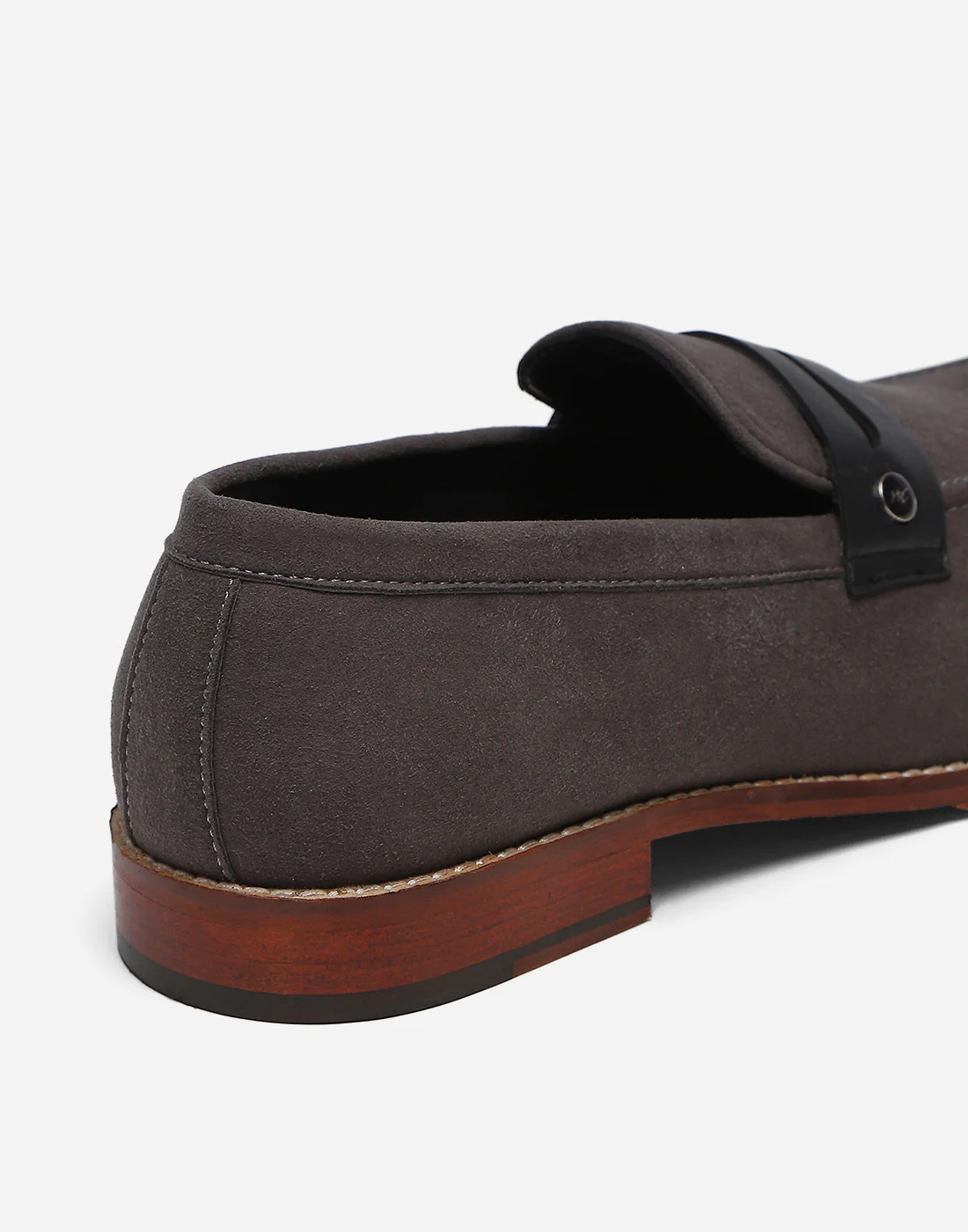 Men Grey Slip on Microfiber Loafers - Image 9