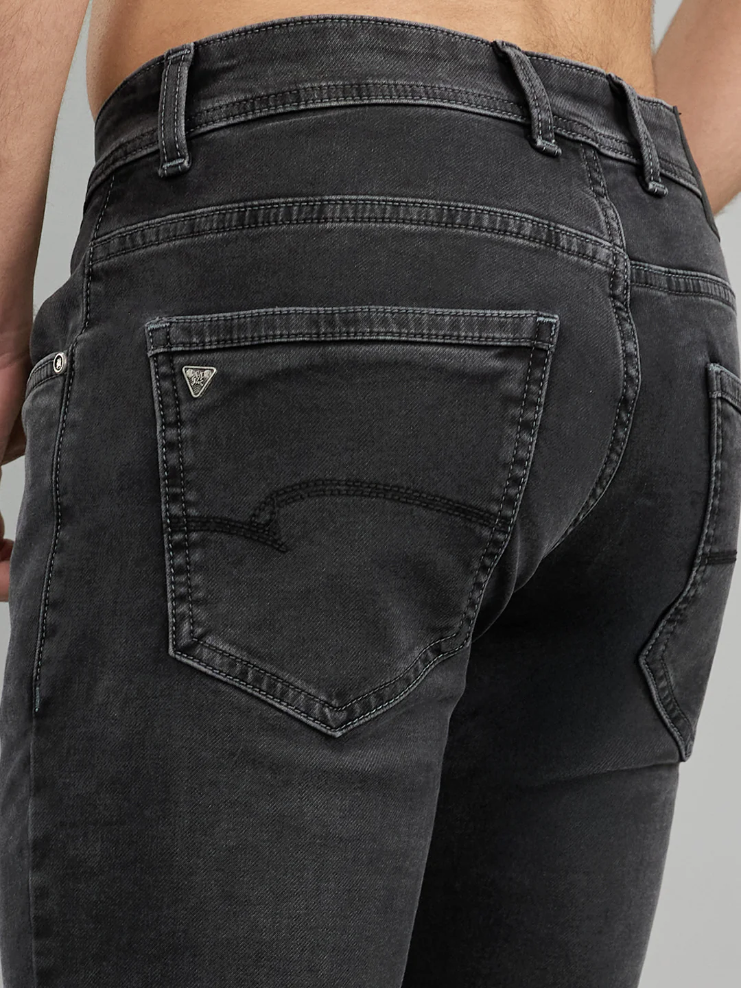 Men Grey Light Wash Skinny Fit Denim - Image 6