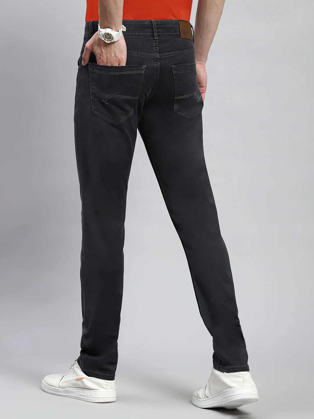 Men Grey Narrow Fit Denim - Image 5