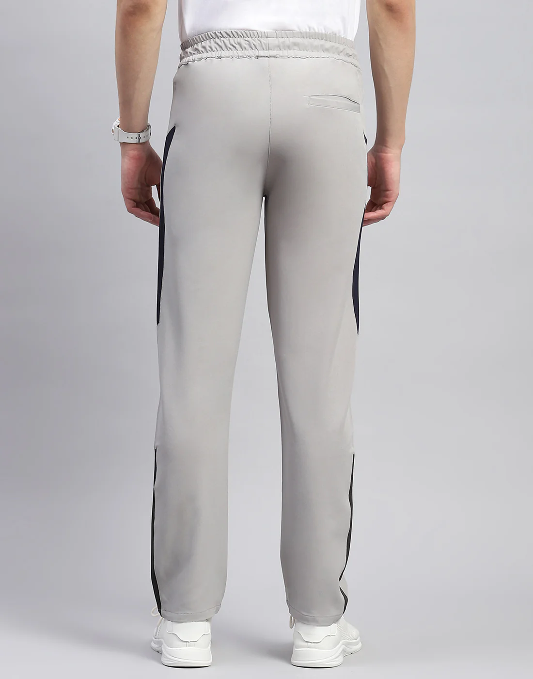 Men Grey Plain Regular Fit Lower - Image 5